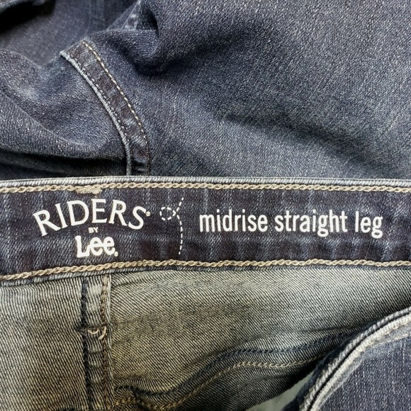 Riders by Lee Womens Jeans Size 6 Medium Midrise Straight Leg Dark Blue 30x27 - Picture 6 of 6